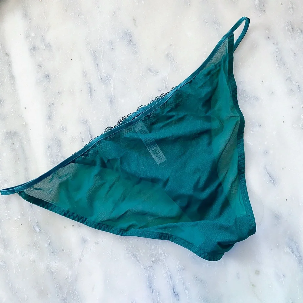 AM Mesh CHEEKINI Panties String Emerald Green